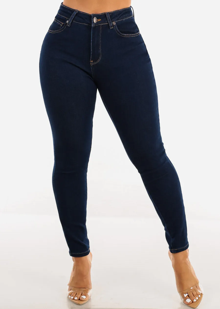 Butt Lift High Waist Skinny Jeans Dark Wash sold by Moda product image thumbnail 3