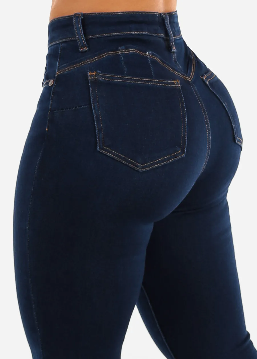 Butt Lift High Waist Skinny Jeans Dark Wash sold by Moda