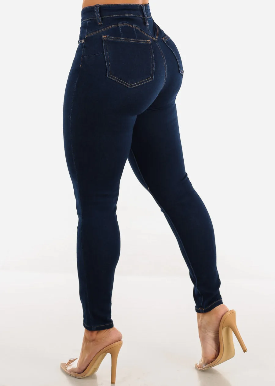 Butt Lift High Waist Skinny Jeans Dark Wash sold by Moda product image thumbnail 5