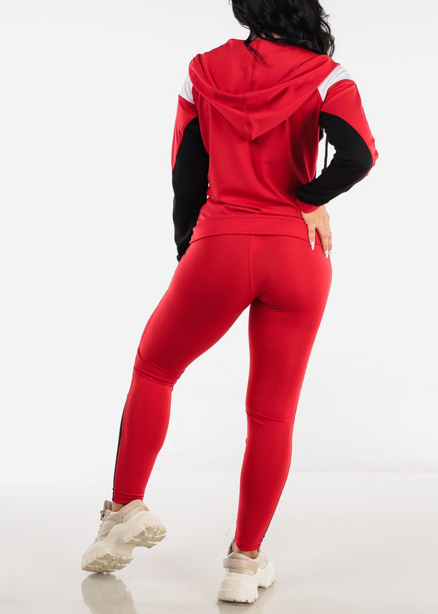 Red Activewear Jacket, Sports Bra & Leggings (3 PCE SET) sold by Moda product image thumbnail 4