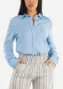 Linen Long Sleeve Button Up Light Blue Shirt sold by Moda