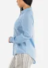 Linen Long Sleeve Button Up Light Blue Shirt sold by Moda