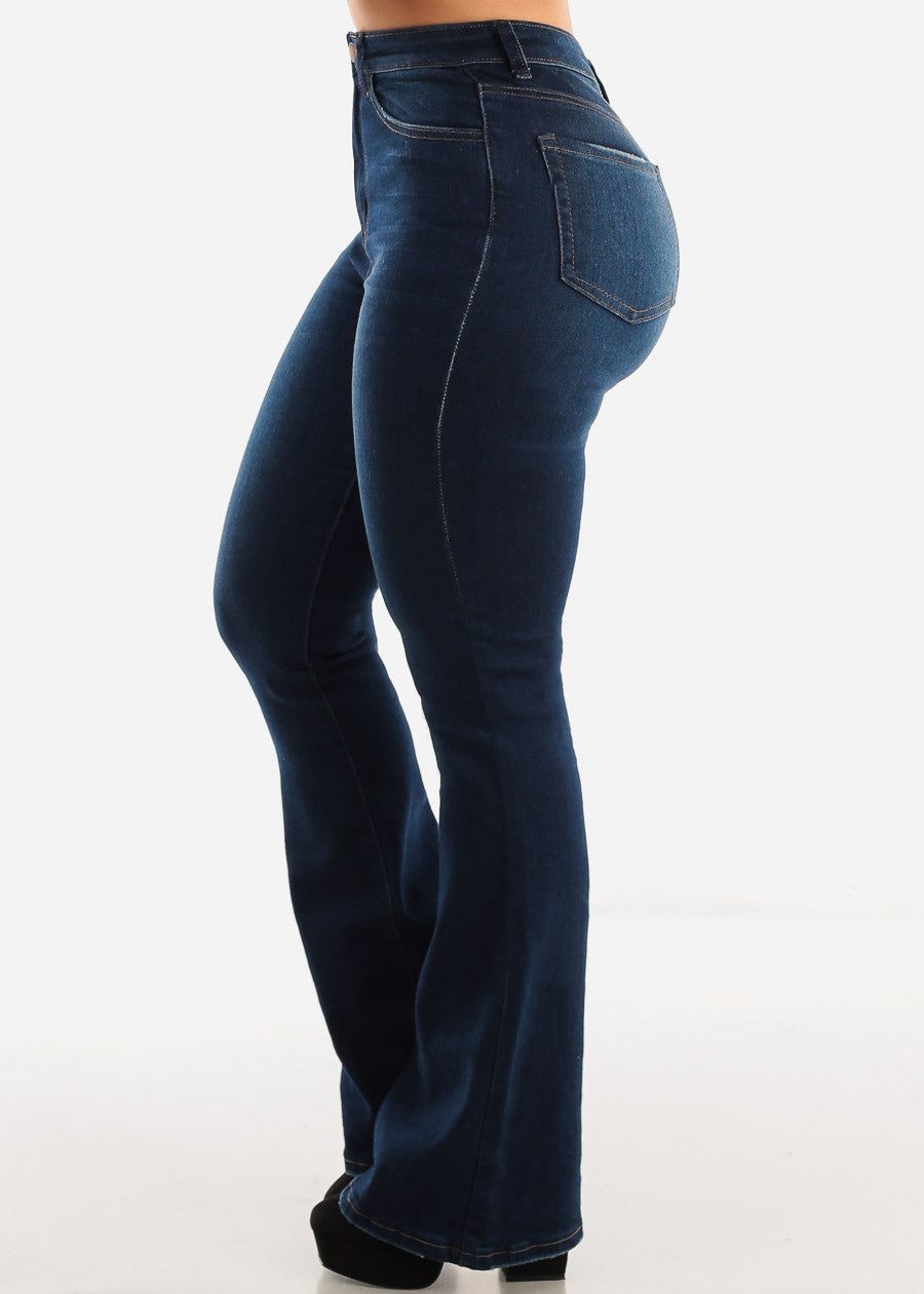 Super High Waisted Flared Bootcut Jeans Dark Wash sold by Moda product image thumbnail 4