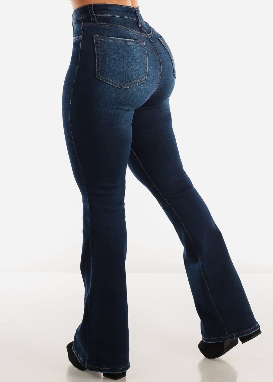 Super High Waisted Flared Bootcut Jeans Dark Wash sold by Moda product image thumbnail 5