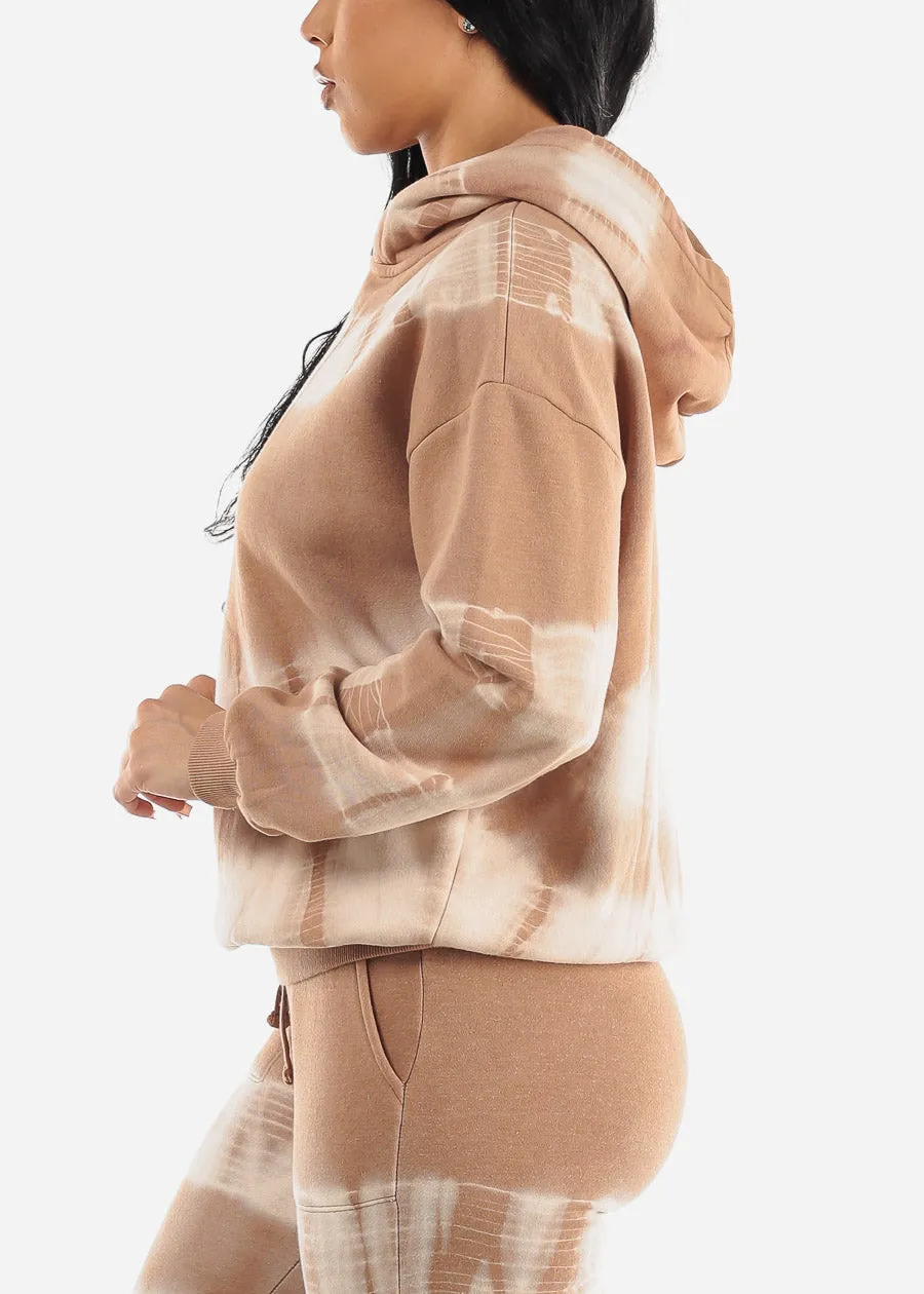 Long Sleeve Tie Dye Fleece Sweatshirt Taupe sold by Moda product image thumbnail 3