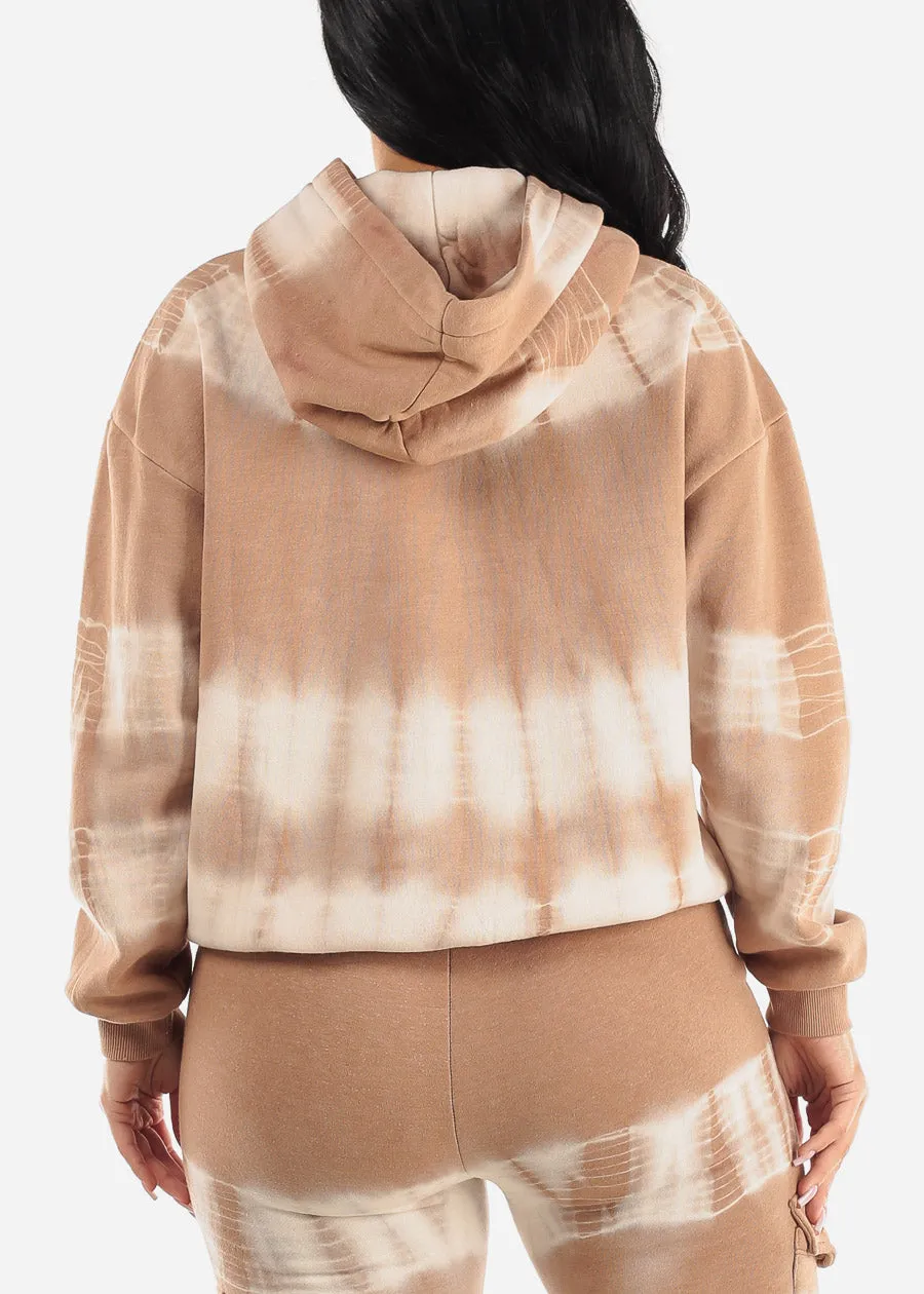 Long Sleeve Tie Dye Fleece Sweatshirt Taupe sold by Moda product image thumbnail 4