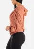 Ruched Long Sleeve Zip Up Jacket Rust sold by Moda