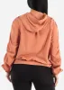 Ruched Long Sleeve Zip Up Jacket Rust sold by Moda