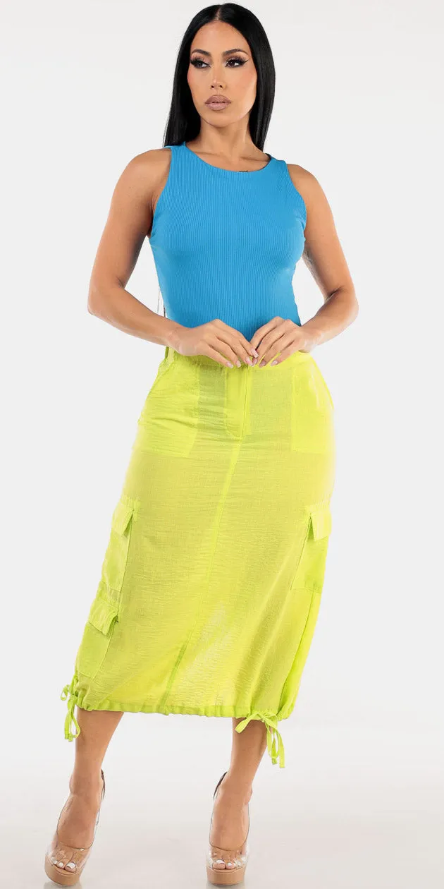 Crewneck Cargo Midi Skirt Look sold by Moda