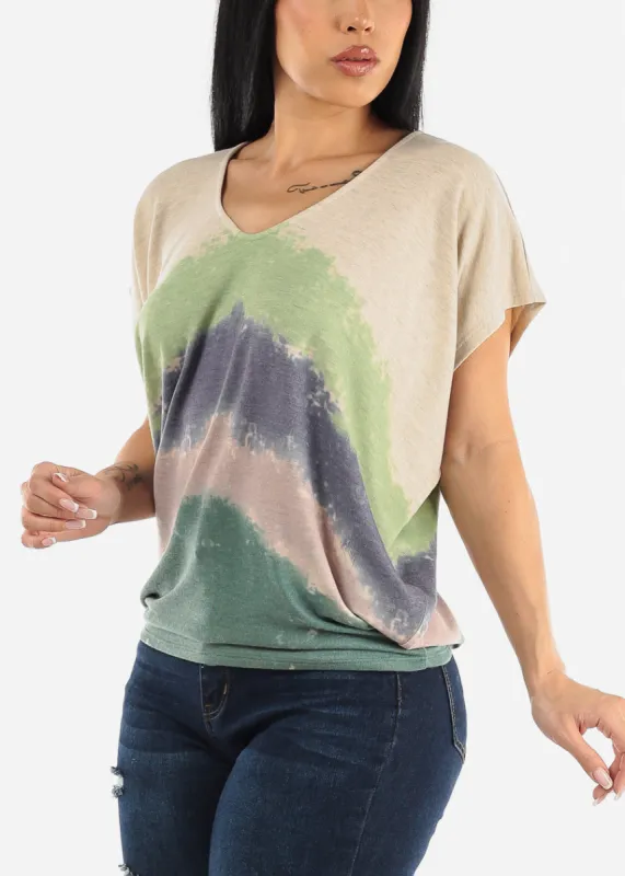Short Dolman Sleeve Hacci Top Multicolor sold by Moda