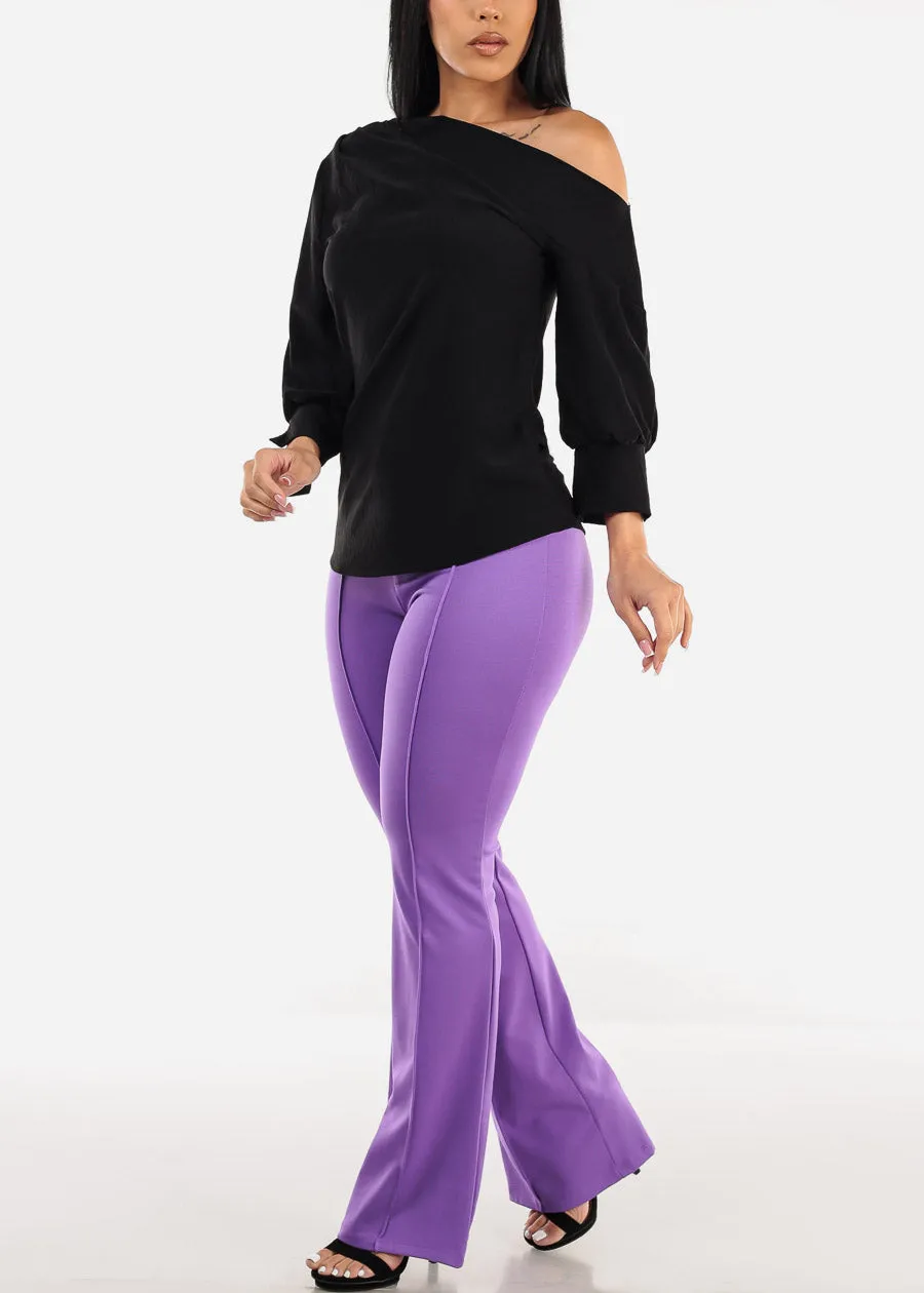 Asymmetrical One Shoulder Black Blouse sold by Moda product image thumbnail 2