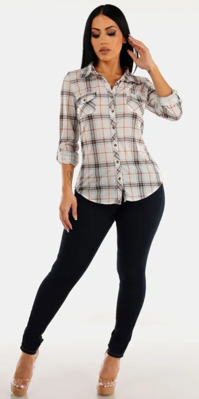 Plaid Shirt & Black Denim Outfit sold by Moda