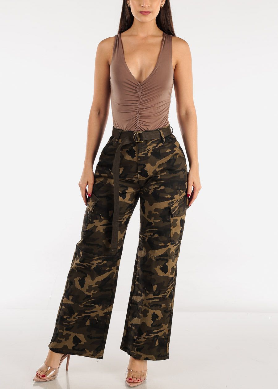 Sleeveless Deep Vneck Ruched Bodysuit Mocha sold by Moda product image thumbnail 5