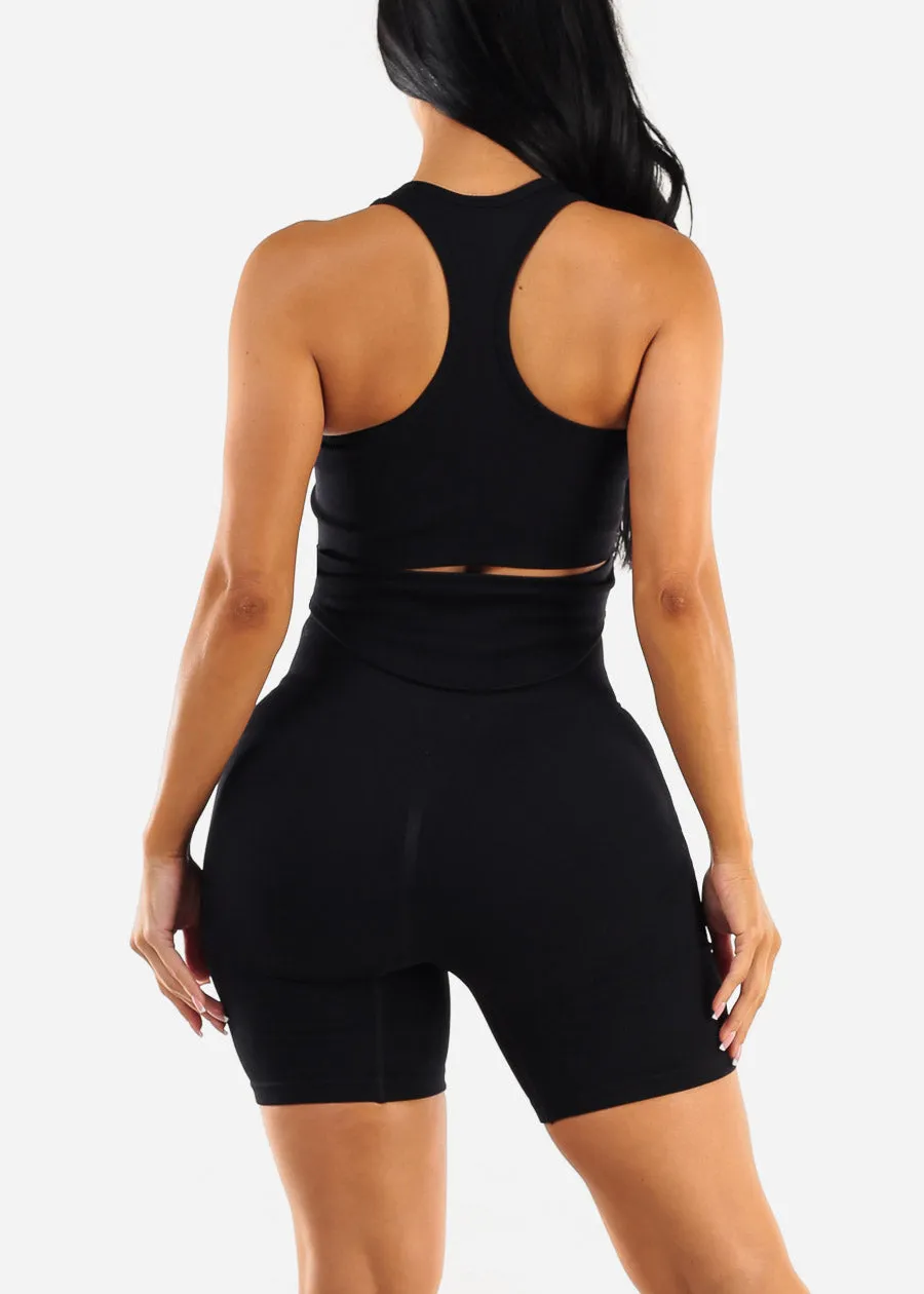 Black Matching Workout Set w Scrunch Bottoms (2pc Set) sold by Moda product image thumbnail 5