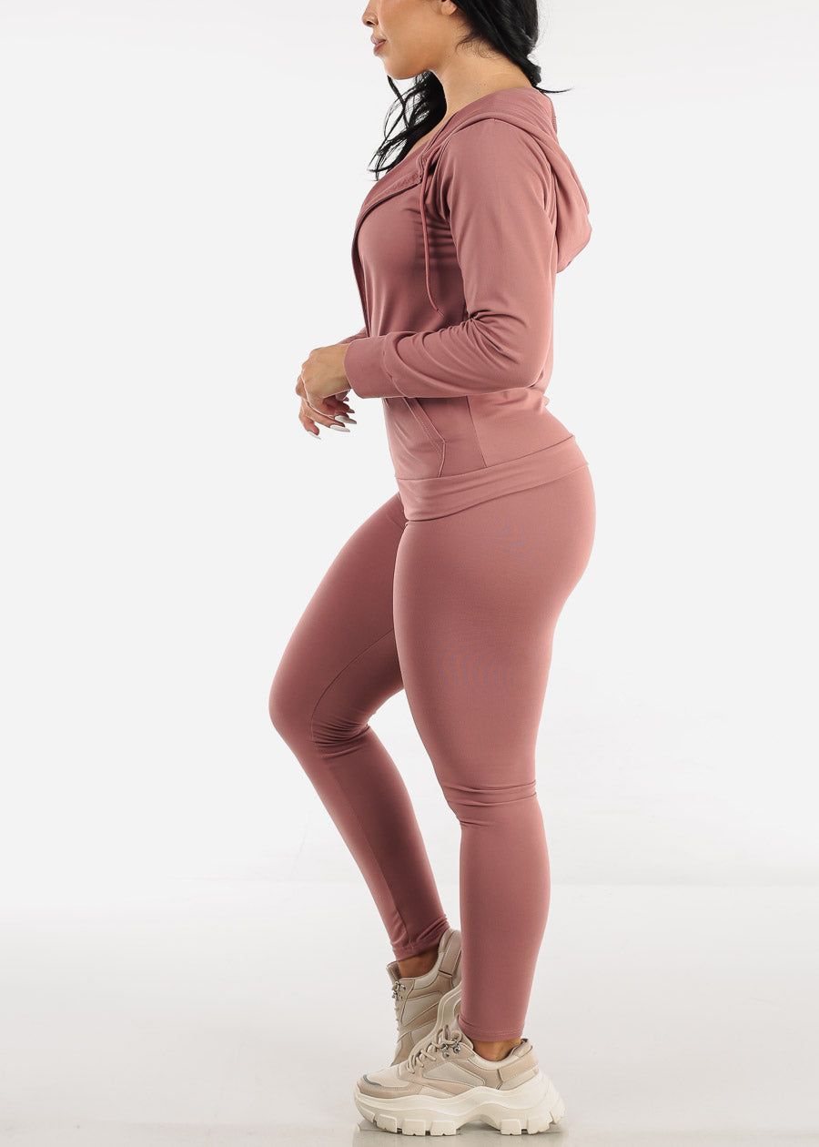 Mauve Activewear Jacket, Sports Bra & Leggings (3 PCE SET) sold by Moda product image thumbnail 4
