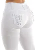 MX JEANS Mid Rise White Butt Lifting Skinny Jeans sold by Moda