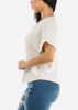 Short Sleeve Vneck Soft Terry Top Ivory sold by Moda