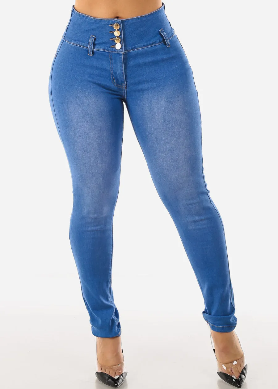 Levantacola High Waist Med Wash Skinny Jeans sold by Moda product image thumbnail 3