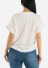 Short Sleeve Vneck Soft Terry Top Ivory sold by Moda