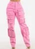 High Waist Utility Cargo Jeans Acid Wash sold by Moda