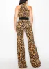 Sexy Animal Print Halter Stretch Jumpsuit w Belt sold by Moda