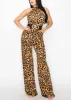 Sexy Animal Print Halter Stretch Jumpsuit w Belt sold by Moda
