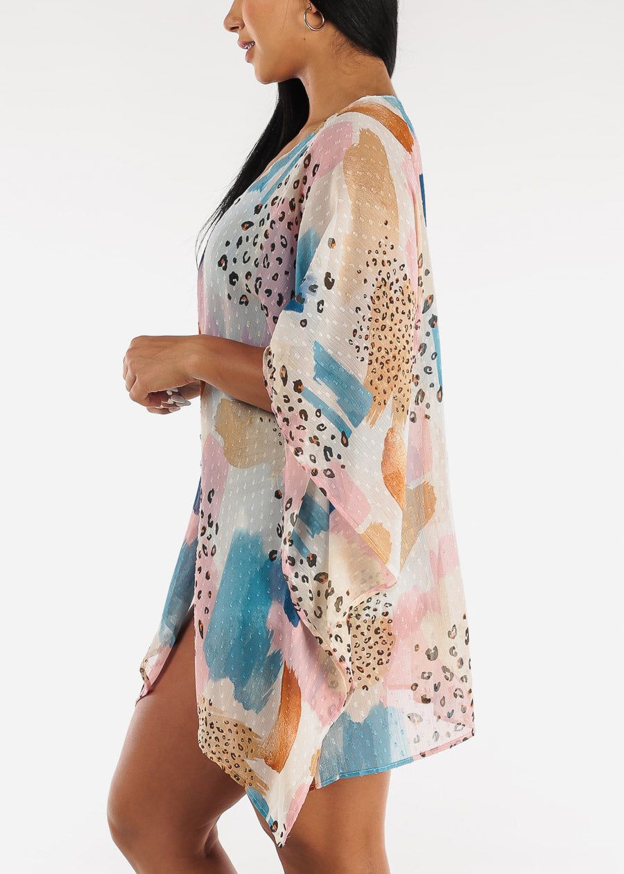 Animal Print Multicolor Kimono w Side Slits sold by Moda product image thumbnail 5