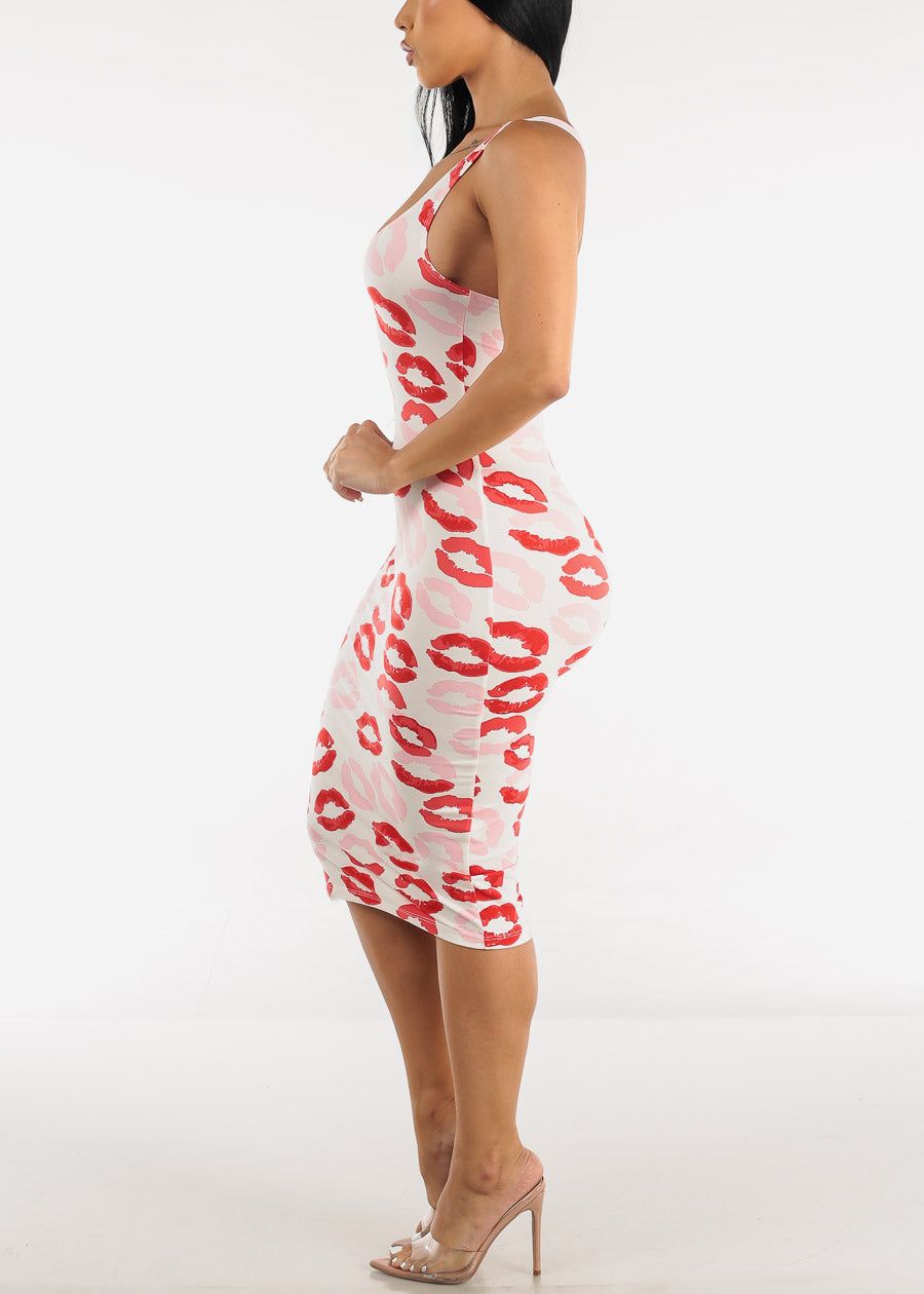 Sleeveless White Printed Bodycon Midi Dress sold by Moda product image thumbnail 2