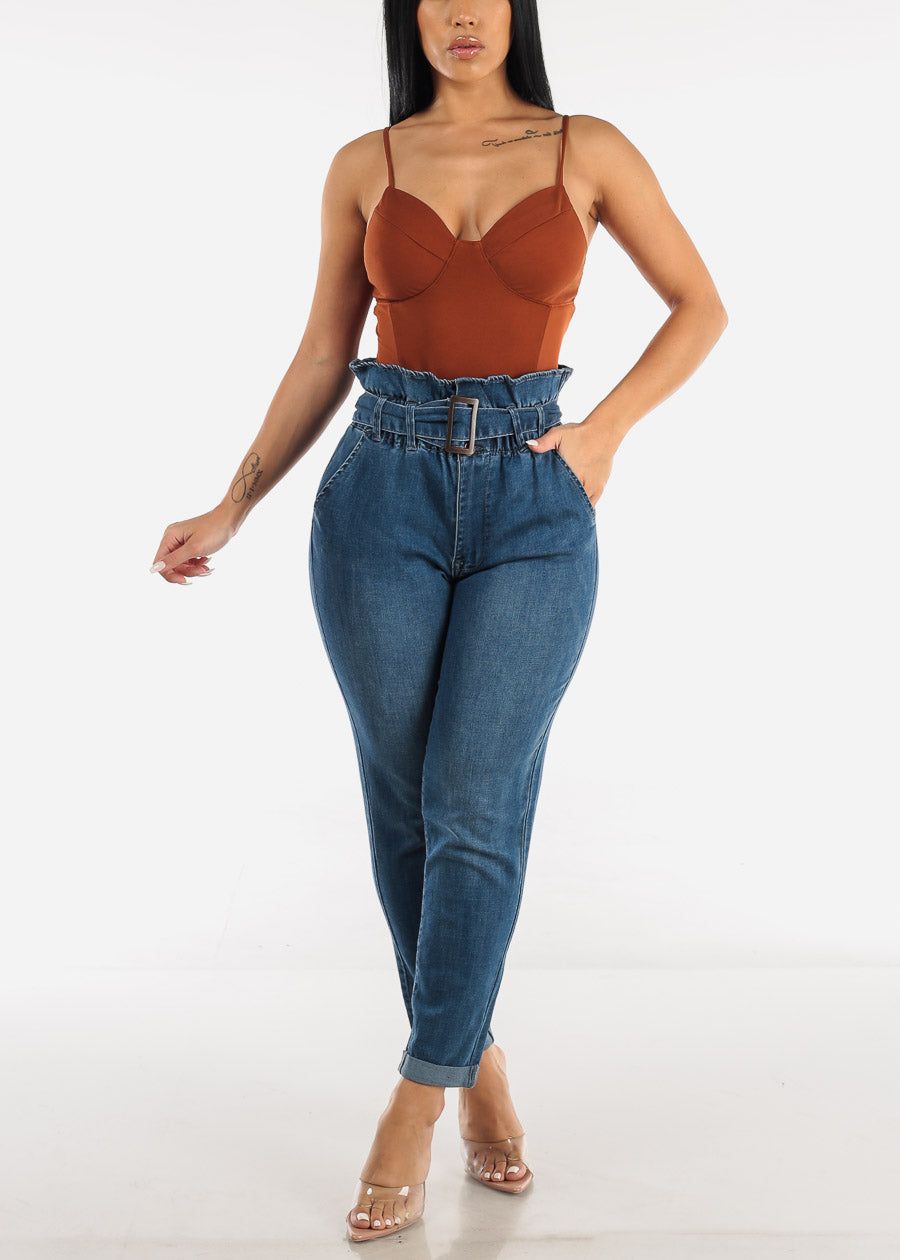 Sweetheart Neckline Brown Bodysuit w Mesh Sides sold by Moda product image thumbnail 7