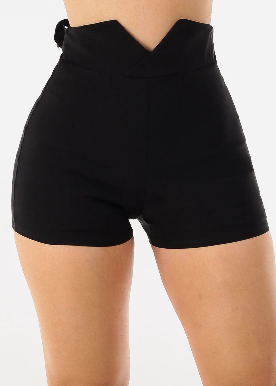 Black High Rise Waist Tied Dressy Shorts sold by Moda product image thumbnail 5