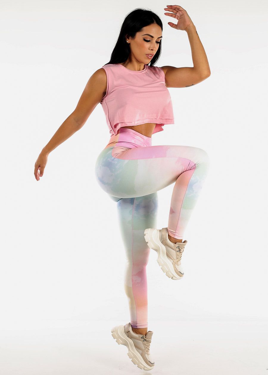 MONO B Activewear High Waisted Multicolor Leggings sold by Moda product image thumbnail 2