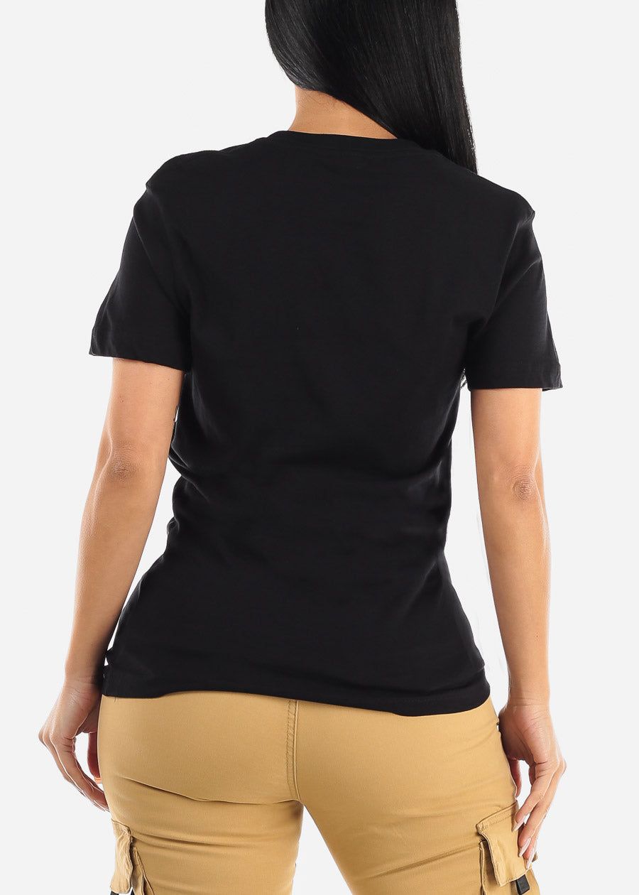 Black Short Sleeve Graphic Tee "0 F*cks Given" sold by Moda product image thumbnail 4