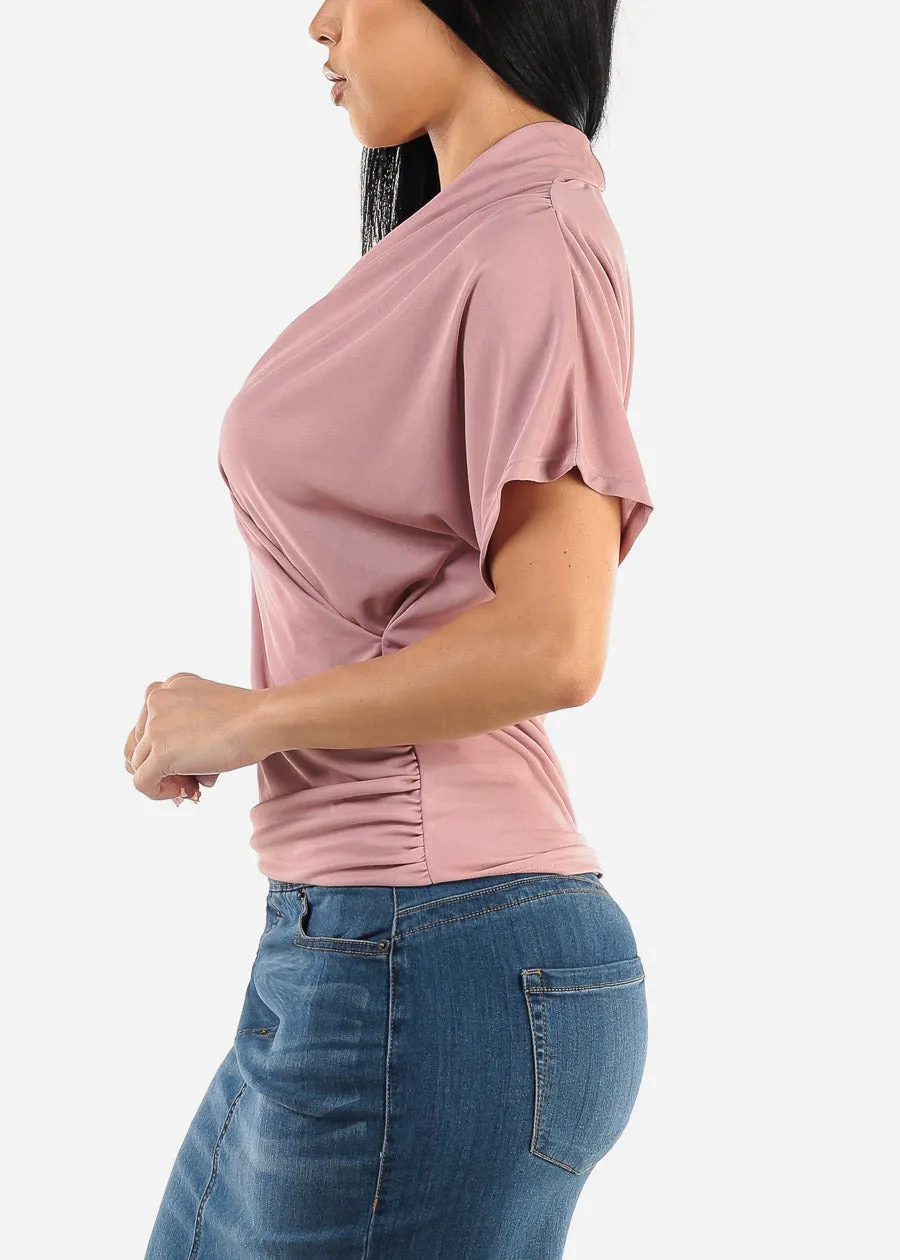 Short Dolman Sleeve Surplice Blouse Rose sold by Moda product image thumbnail 3