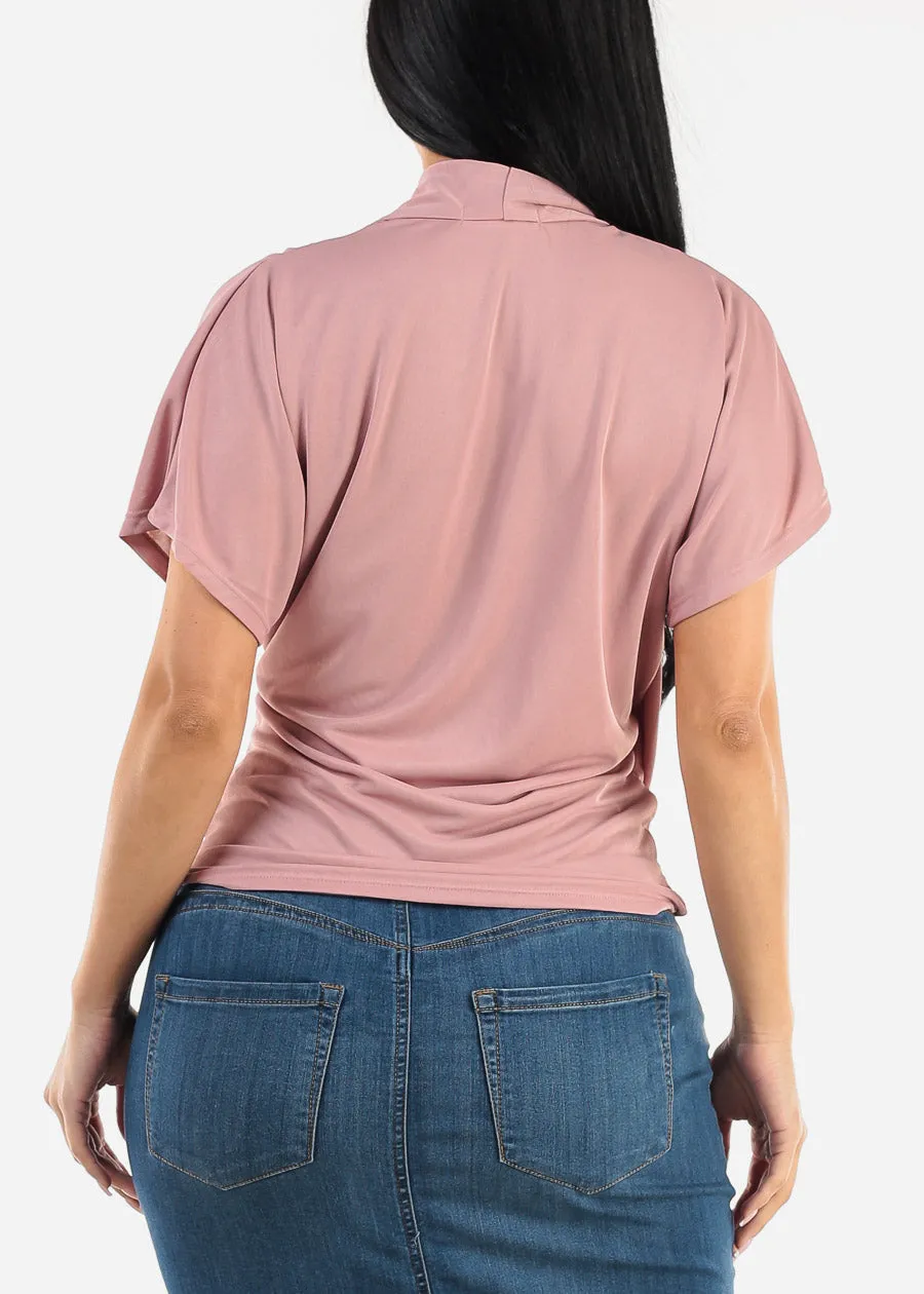 Short Dolman Sleeve Surplice Blouse Rose sold by Moda product image thumbnail 4