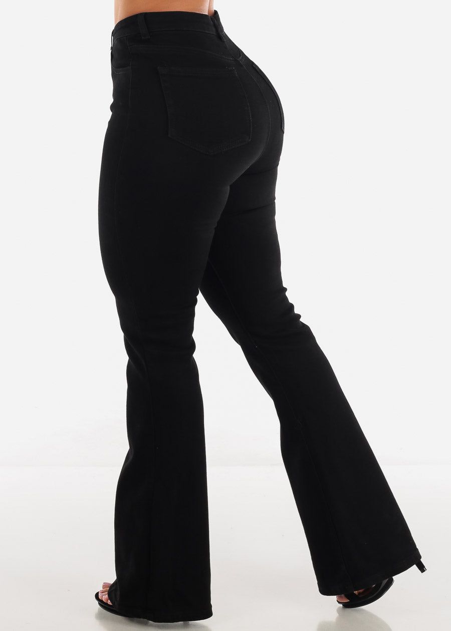 High Waisted Black Bootcut Flared Jeans sold by Moda product image thumbnail 4