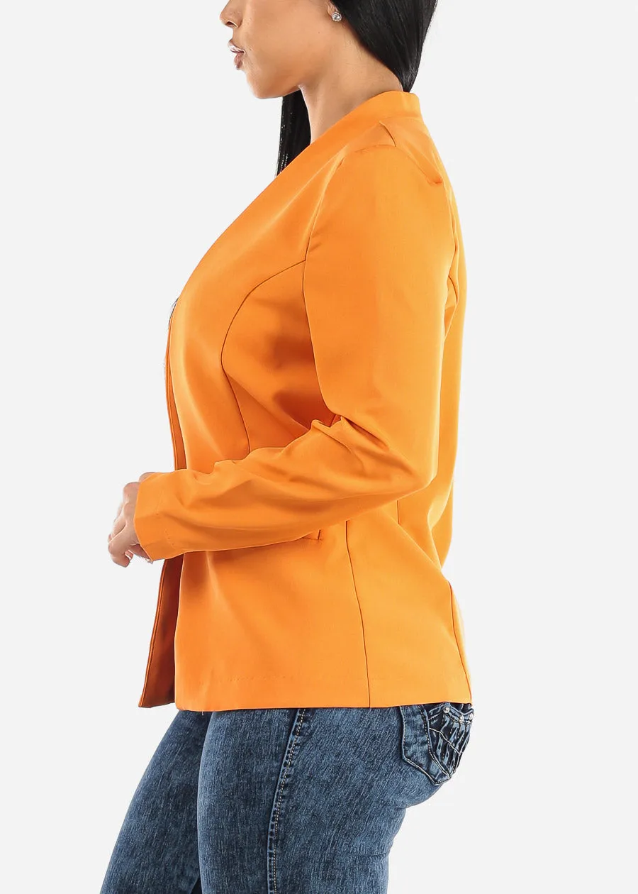 Long Sleeve Open Front Blazer Orange sold by Moda product image thumbnail 5