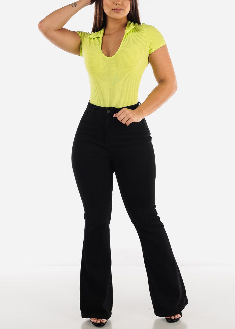 High Waisted Black Bootcut Flared Jeans sold by Moda product image thumbnail 5