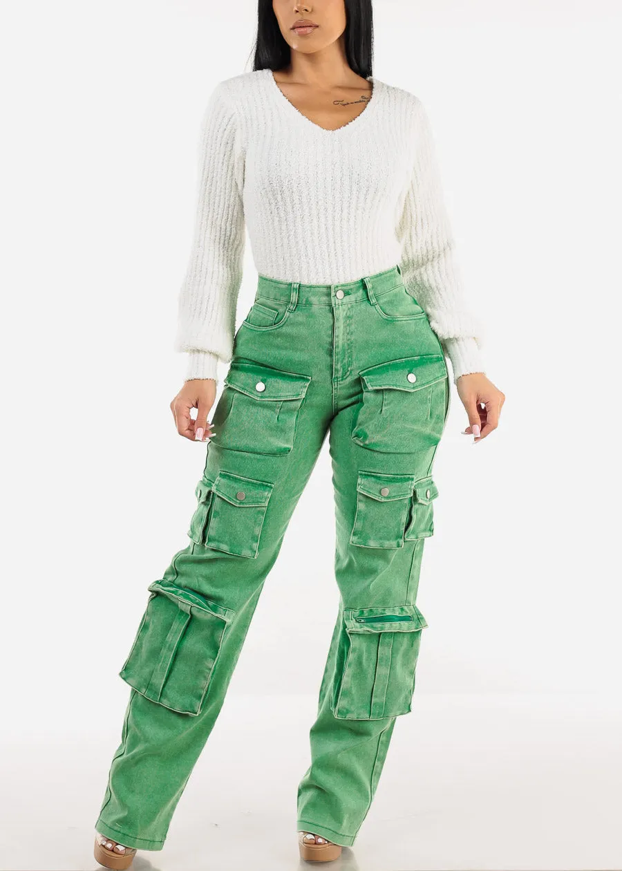 White Long Sleeve Vneck Plush Sweater sold by Moda product image thumbnail 2