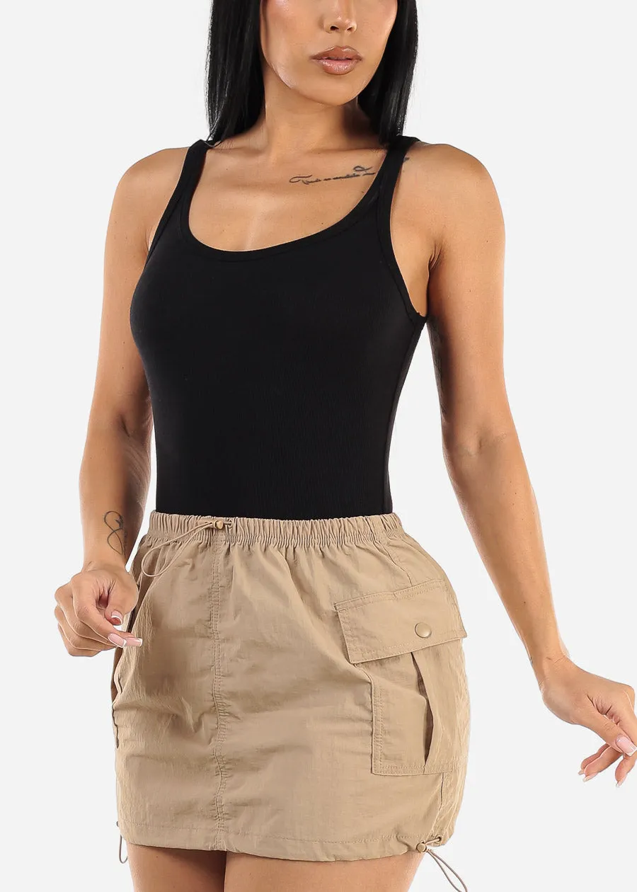 Black Sleeveless Scoop Neck Ribbed Bodysuit sold by Moda product image thumbnail 5