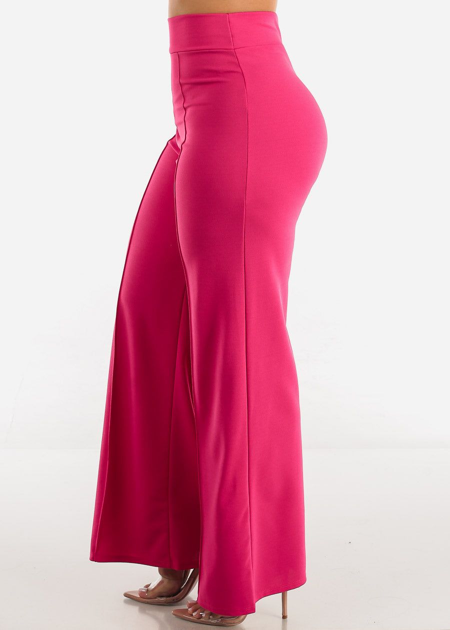 High Waisted Wide Legged Pants Fuchsia sold by Moda