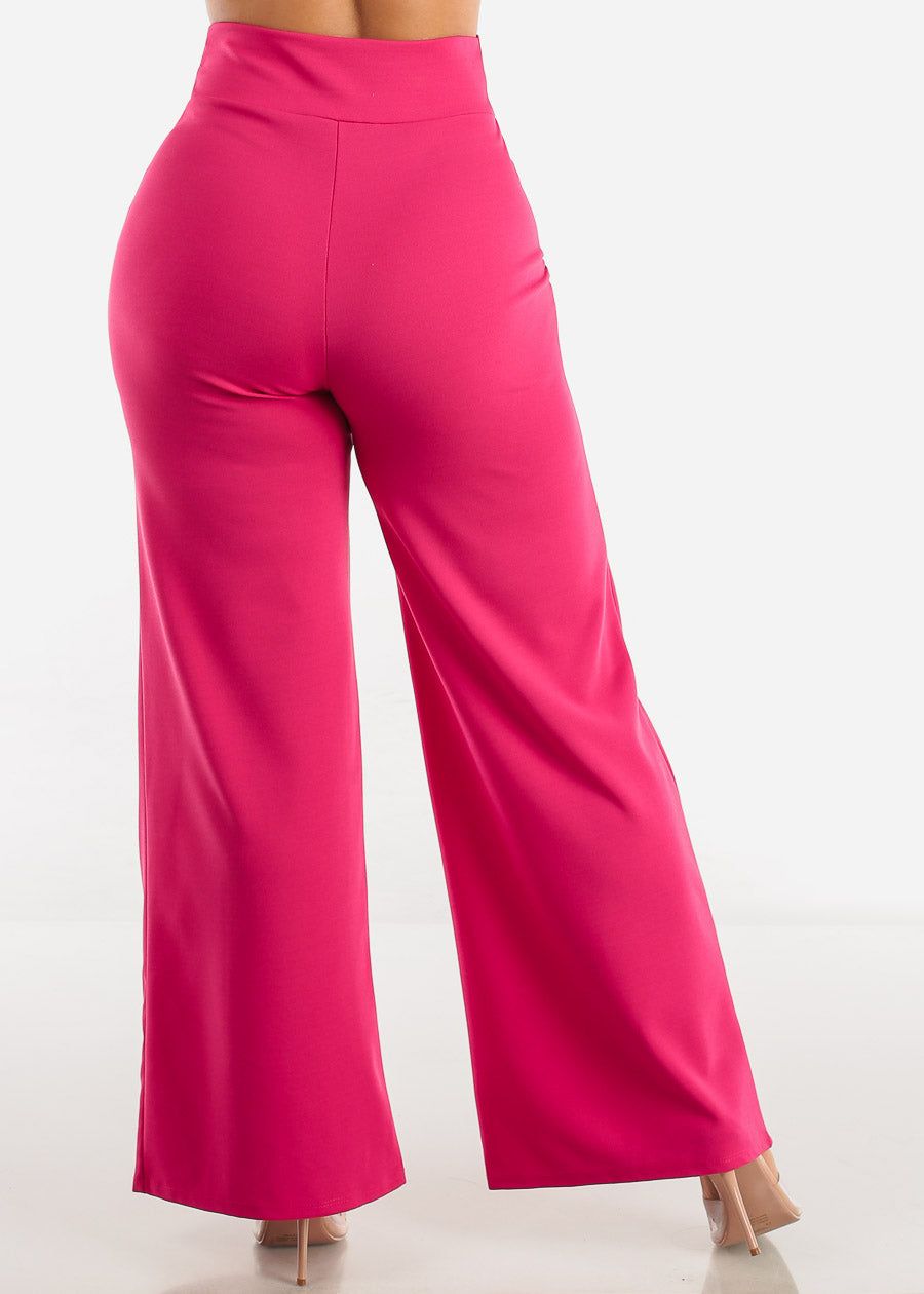 High Waisted Wide Legged Pants Fuchsia sold by Moda product image thumbnail 4