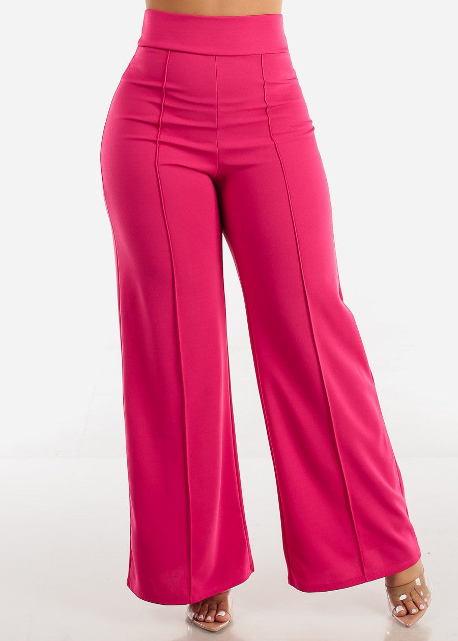 High Waisted Wide Legged Pants Fuchsia sold by Moda product image thumbnail 2
