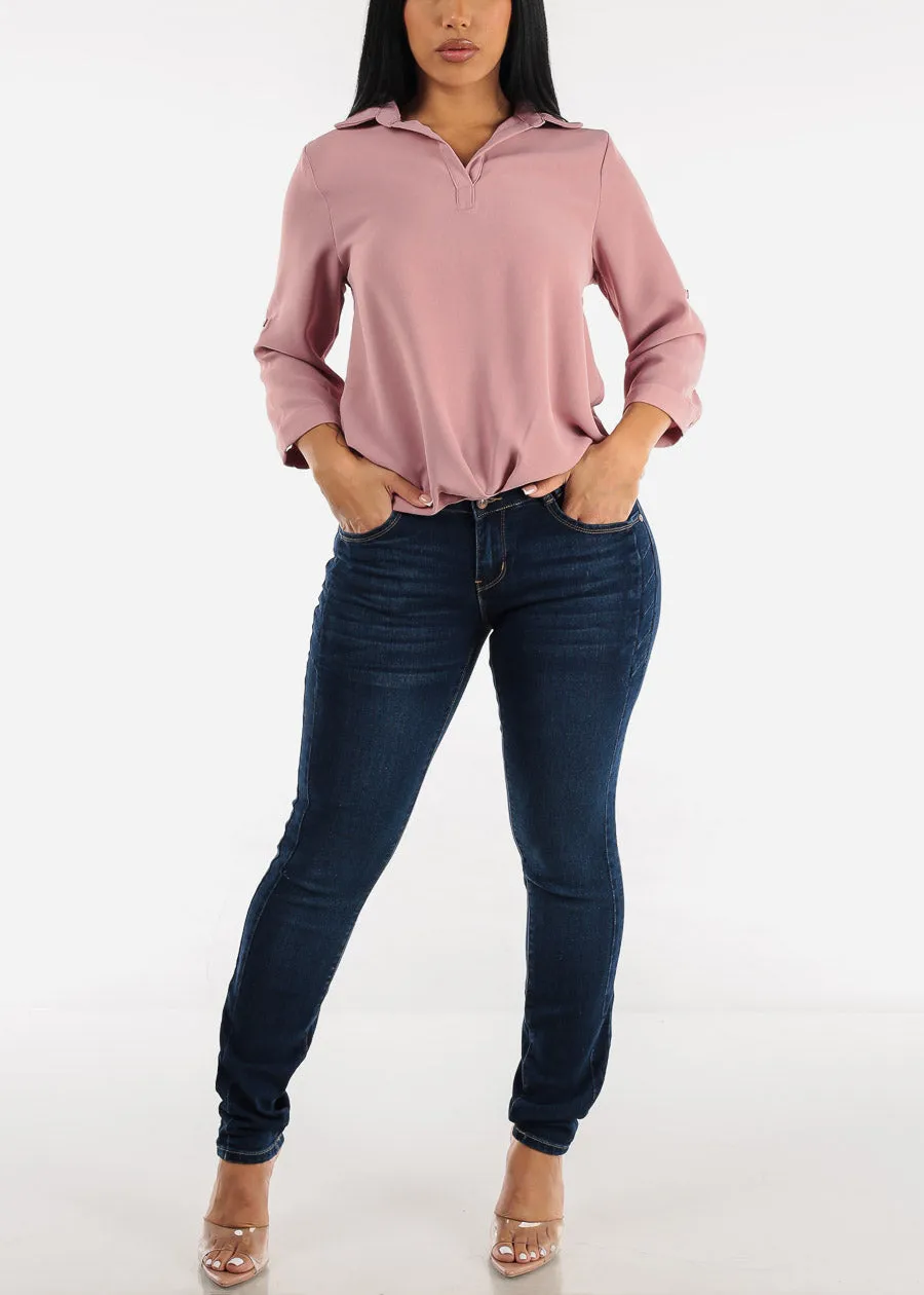 MX JEANS Levantacola High Waisted Dark Blue Skinny Jeans sold by Moda product image thumbnail 2