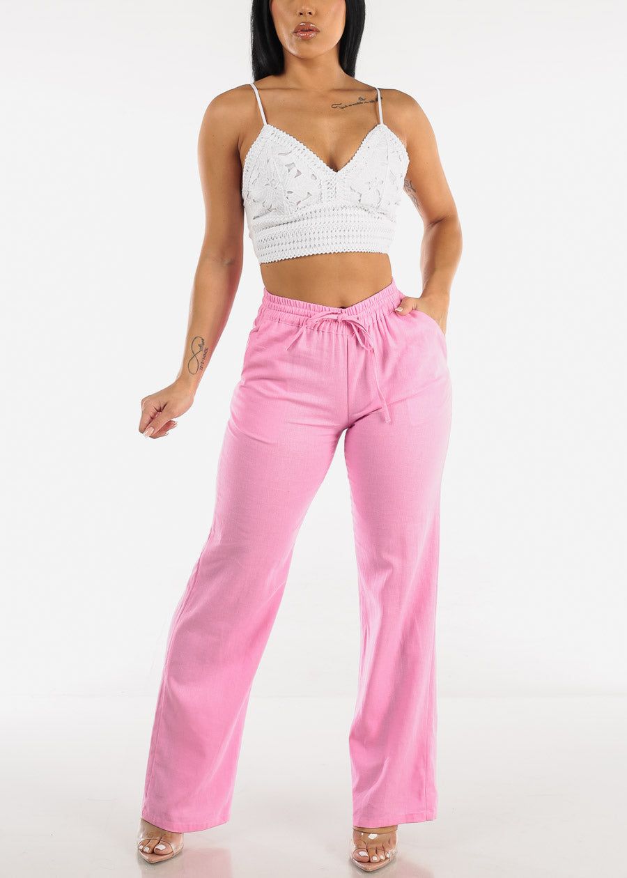 White Sleeveless Crochet Crop Top sold by Moda product image thumbnail 2