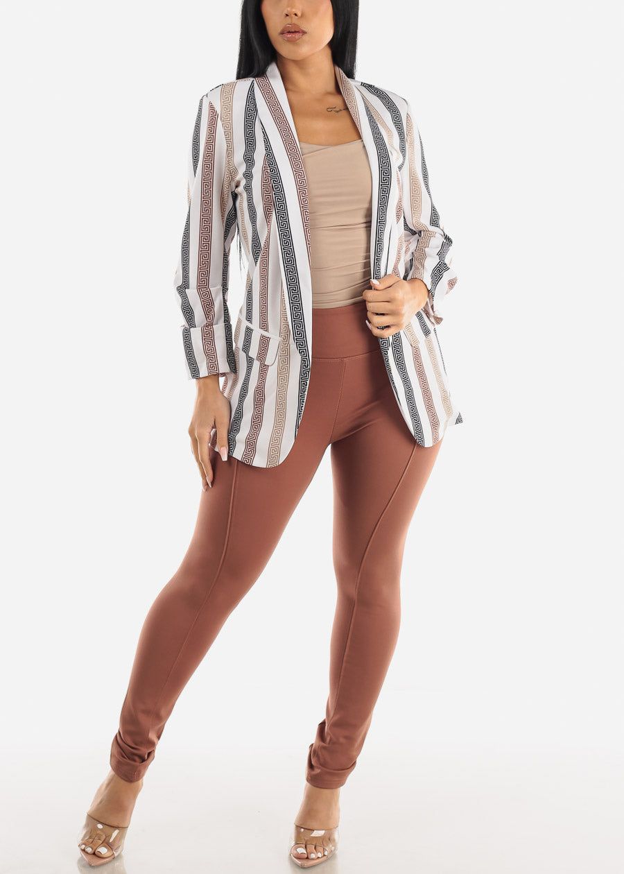 High Thick Waist Tummy Control Skinny Pants Light Brown sold by Moda product image thumbnail 2