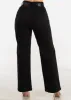 Black High Waist Slim Straight Pants w Belt sold by Moda