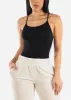 Seamless Sleeveless Ribbed Thong Bodysuit Black sold by Moda