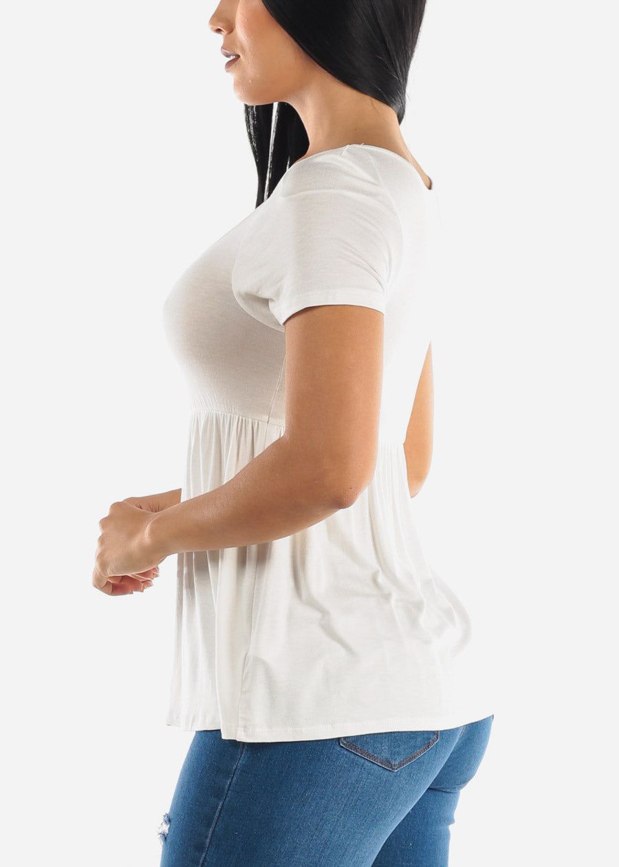 Cute White Short Sleeve Casual Top sold by Moda product image thumbnail 3