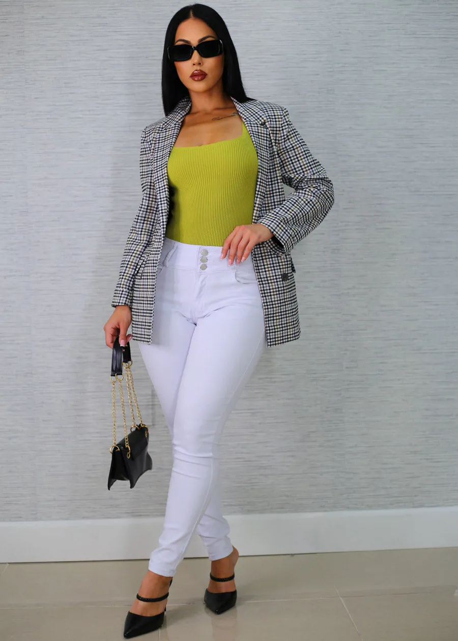 Butt Lift High Waist White Skinny Jeans sold by Moda product image thumbnail 2