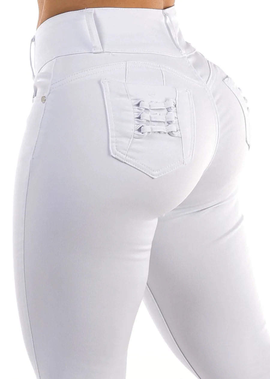 Butt Lift High Waist White Skinny Jeans sold by Moda